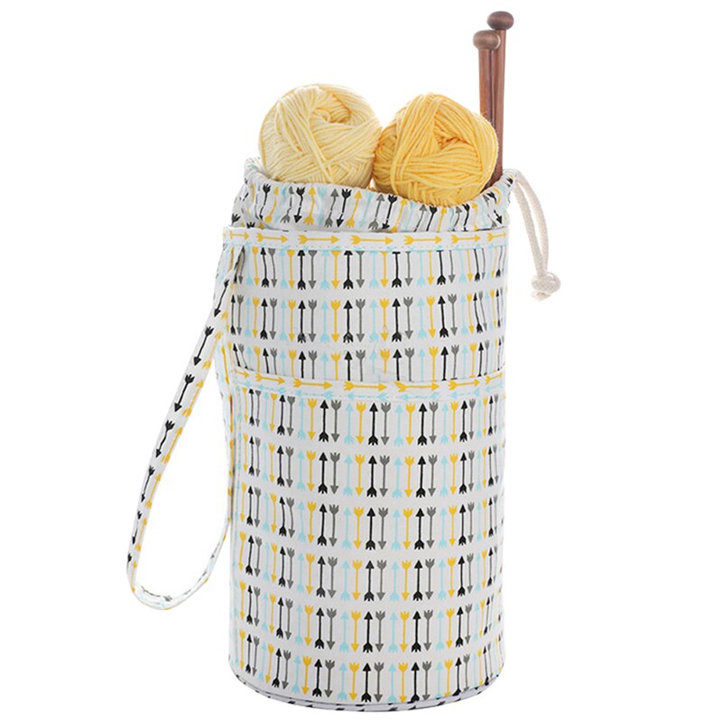 Borsa per cilindro tutto'uncinetto maglione per la casa fai-da-te ferri da maglia gancio per lana organizzatore di Tote per gli amanti della maglieria uncinetto principiante