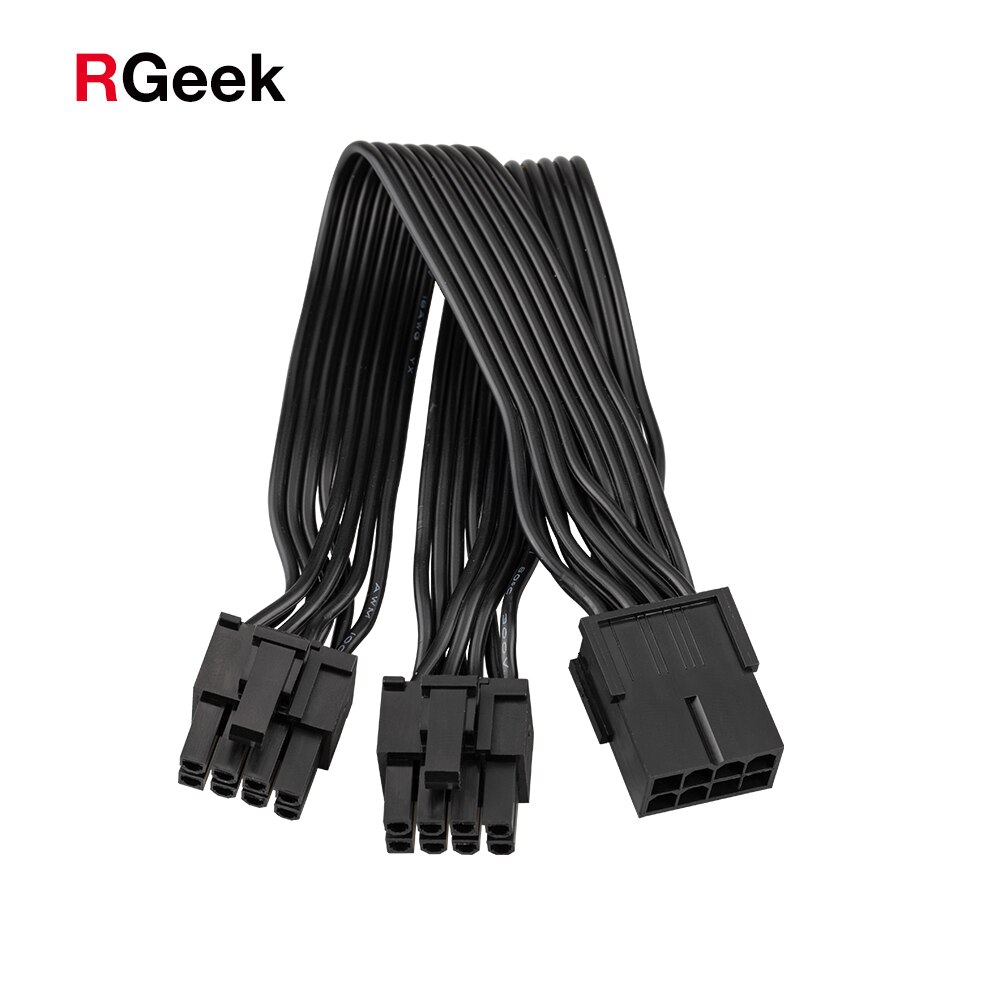 RGEEK Graphics Card 8 Pin Female to 2 Dual 8 (6+2) Pin PCIE Adapter Power Supply Cable 20cm