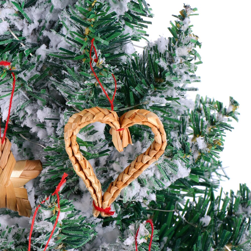 11 stuks hangende decoraties van tarwestro als kerstversiering voor thuis