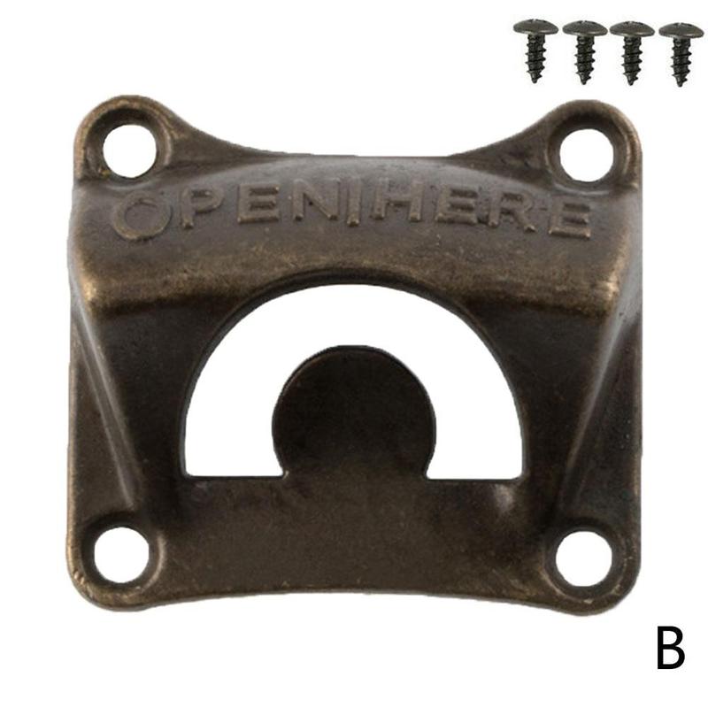 Flesopener Ring Stijl Zuiver Koper Brons Metalen Wandmontage Bier Wijn Fles Cap Bar Opener Bar Keuken Tool: B