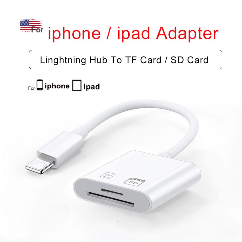 Otg Reader Voor Ios Naar Usb 3.0 Camera Adapter Mobiele Telefoon Accessoires Converter Voor Ipod Keyboard Ios 13 Connector: L to TF SD