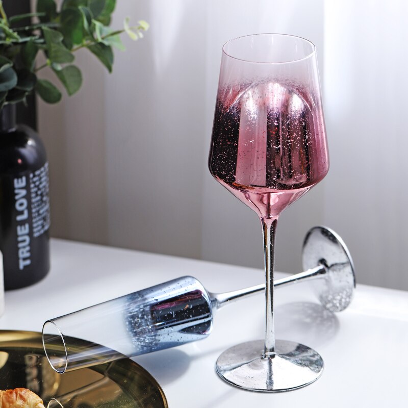 Vinglas färgglada glasvaror för att dricka champagnekristallina bröllopsglas dekoration vin kopp fest exqusite