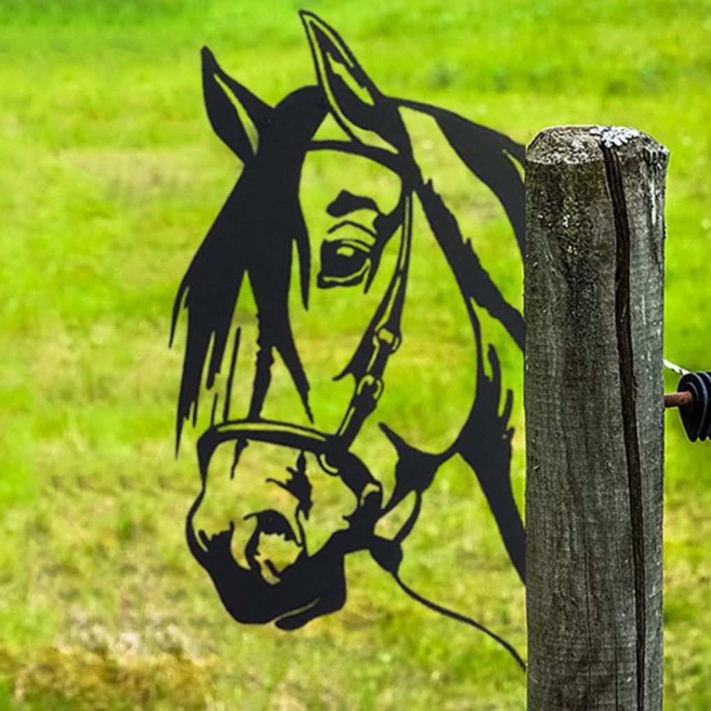 Metalen Gluren Paard Outdoor Tuin Ornamenten Art Farm Yard Muur Boom Hanger Decoratie Tuinbeelden Sculpturen
