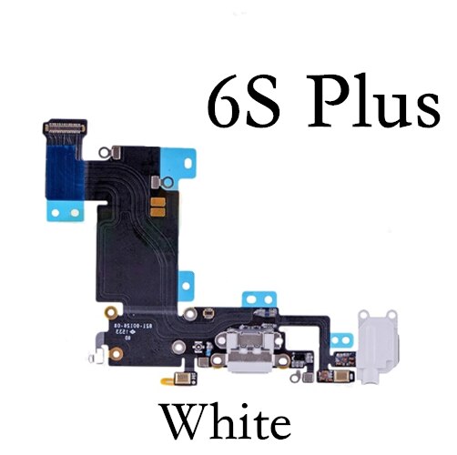 Applicable to iPhone 6 6s Plus 7 SE base tail plug cable, bottom USB charger microphone port base charging cable.: 6s Plus White