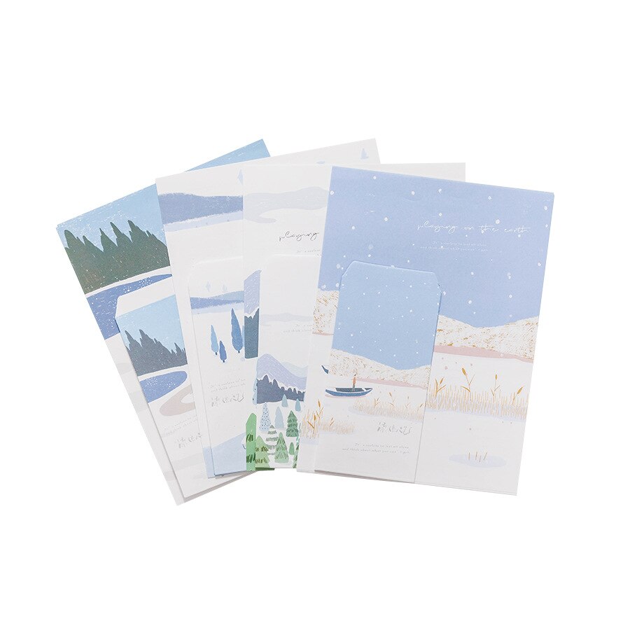 9 sztuk/zestaw 3 koperty + 6 arkuszy papieru listowego kreatywny odkryty Crusoe seria koperta na prezent koreańnarty papiernicze