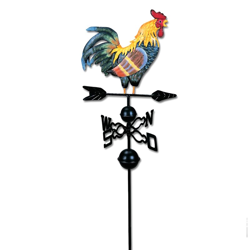 Metal Weather Vane with Rooster Ornament Rooster Weathervanes Garden Patio Decor BJStore