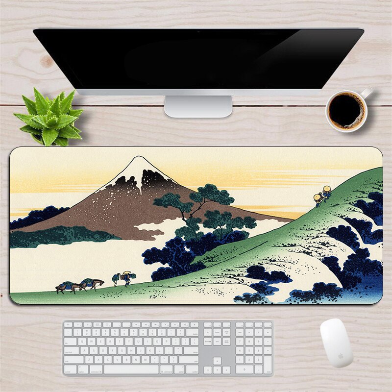 Large Gaming Mouse Pad Japan The Great Wave of Kanagawa Computer MousePad Gamer Rubber XL Speed Notebook Keyboard Desk Mat