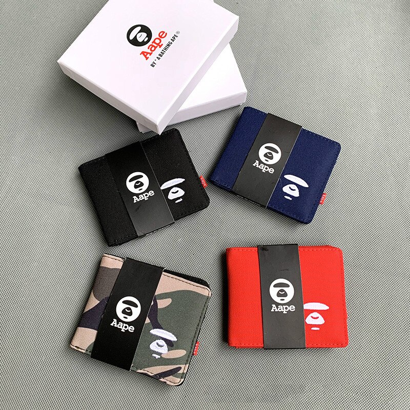 Unisex Oxford Cloth Wallet Business Card Holder Men's Clutch Bag Short Wallet Casual Short Purse Coin Purse with Box