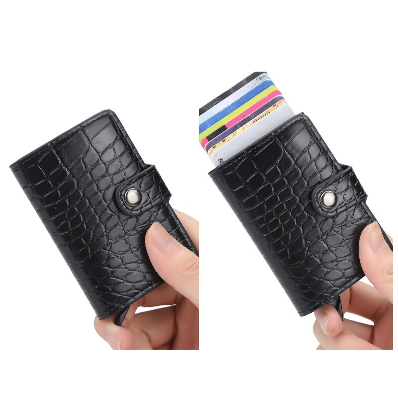 Carbon Fiber Rfid Blocking Mannen Creditcardhouder Lederen Bank Card Wallet Case Kaarthouder Bescherming Portemonnee Voor vrouwen