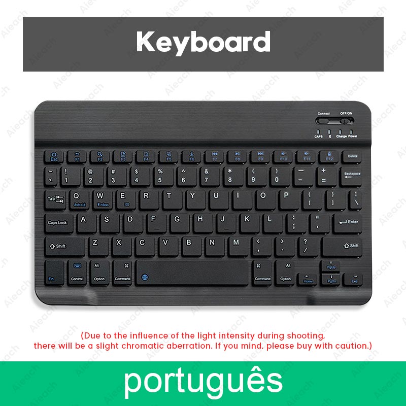 Bluetooth-kompatibel Tastatur Für Apple Teclado iPad Xiaomi Samsung Huawei Telefon Tablet Drahtlose Tastatur Für Android Windows: Portuguese Black