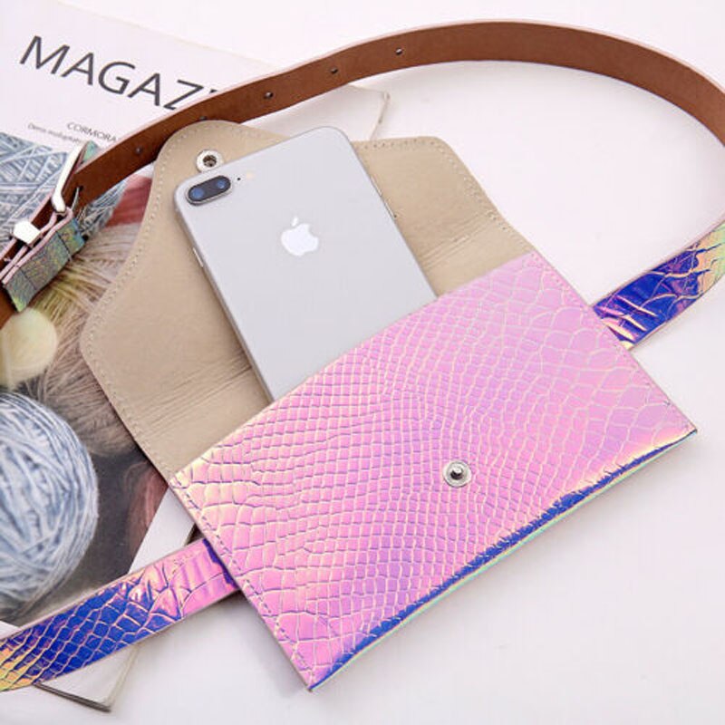 2019 nova marca de moda senhora menina arco-íris transparente fanny pacote e simples bum bolsa feminina saco da cintura su