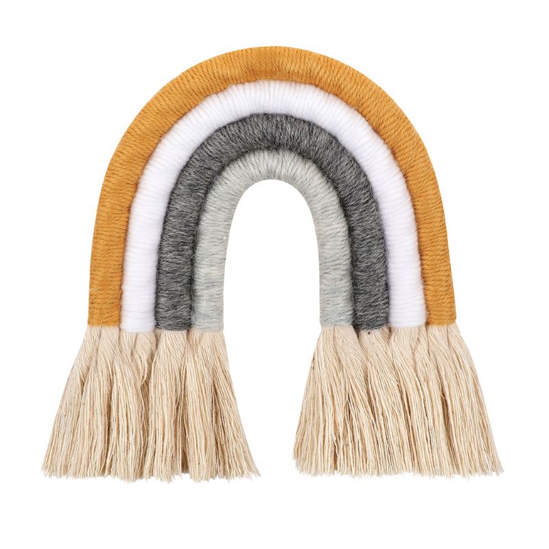 Colgante de pared de arco iris tejido nórdico para decoración de dormitorio, suministros para: 014