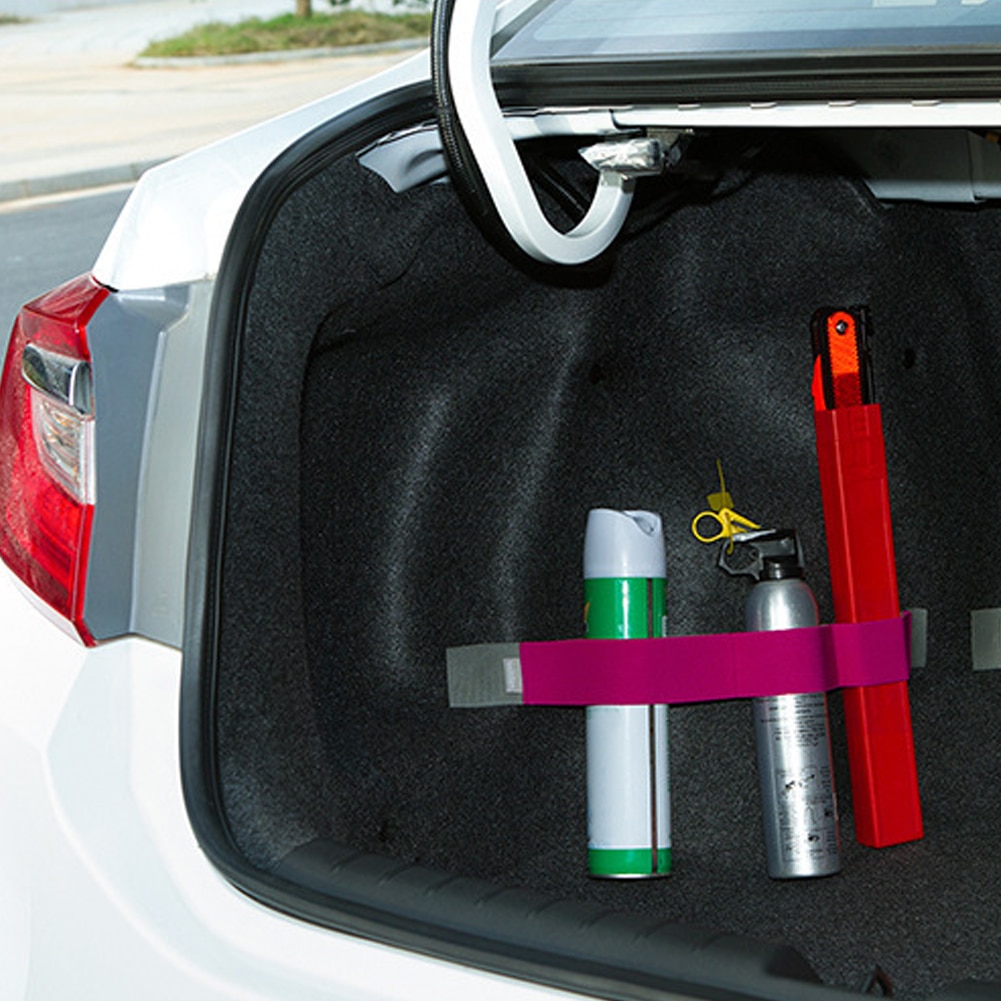 Coffre de voiture dispositif de rangement crochet et boucle sangles fixes couleur unie autocollants magiques débris sangle fixe Velcro sangle coffre stockage