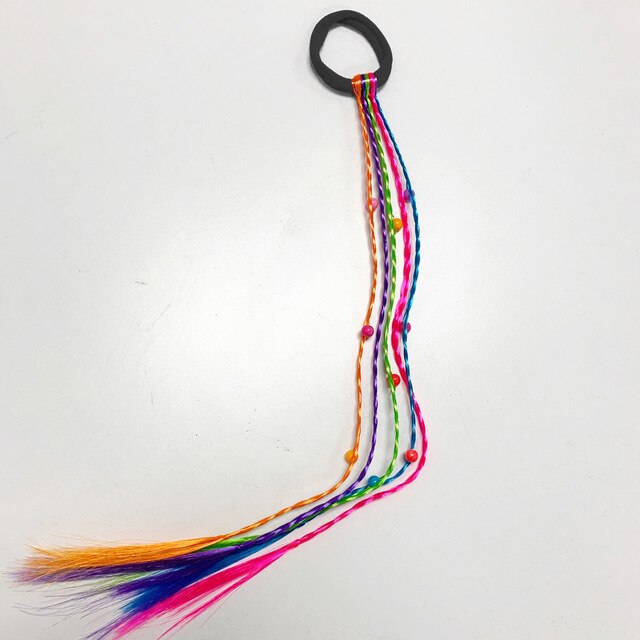 Söta tjejer elastiskt hår rep gummiband flätor håraccessoarer peruk hästsvans hårring barn snodd fläta rep hår flätare: 8