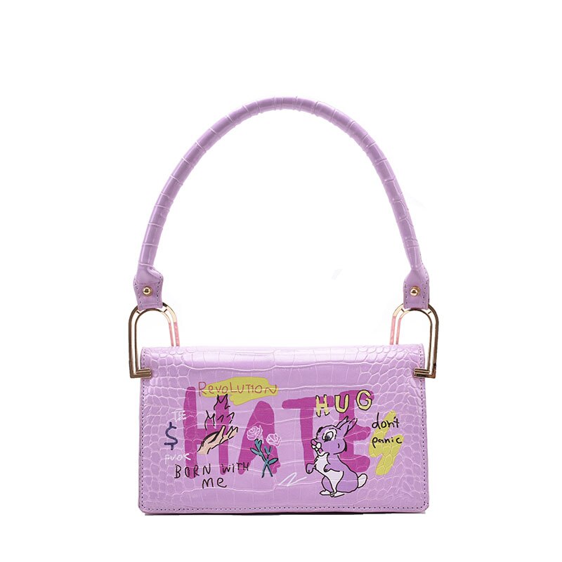 Luksusowe torebki damskie francuski styl skórzana torba na ramię małe torebki dla kobiet sprzęgła torebka moda klapka torebka na ramię: purpurowy ramię torba