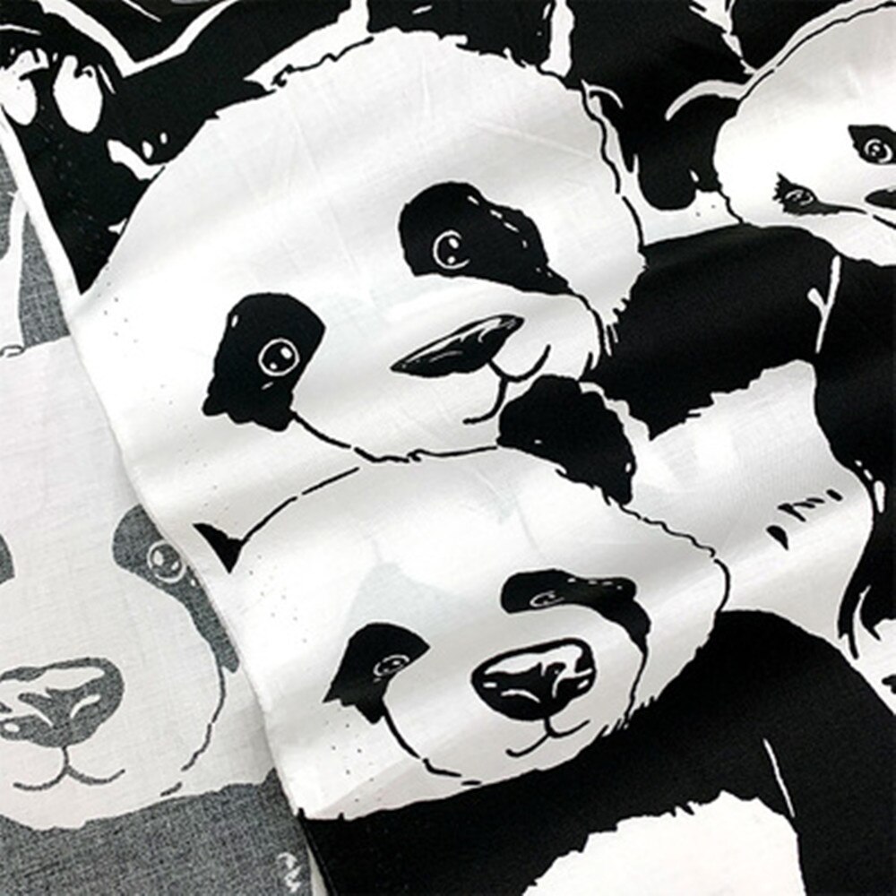 Tela de algodón de imitación de seda de 1 metro, prenda impresa de Panda chino, Patchwork, costura hecha a mano, ropa de verano para niños