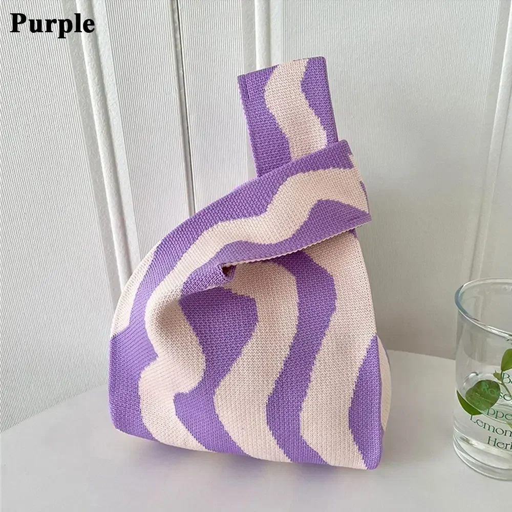 Katten Gebreide Handtas Mode Gebreide Handgemaakte Boodschappentassen Met Hoge Capaciteit Knoop Pols Tas Meisjes: PEACOCK BLUE