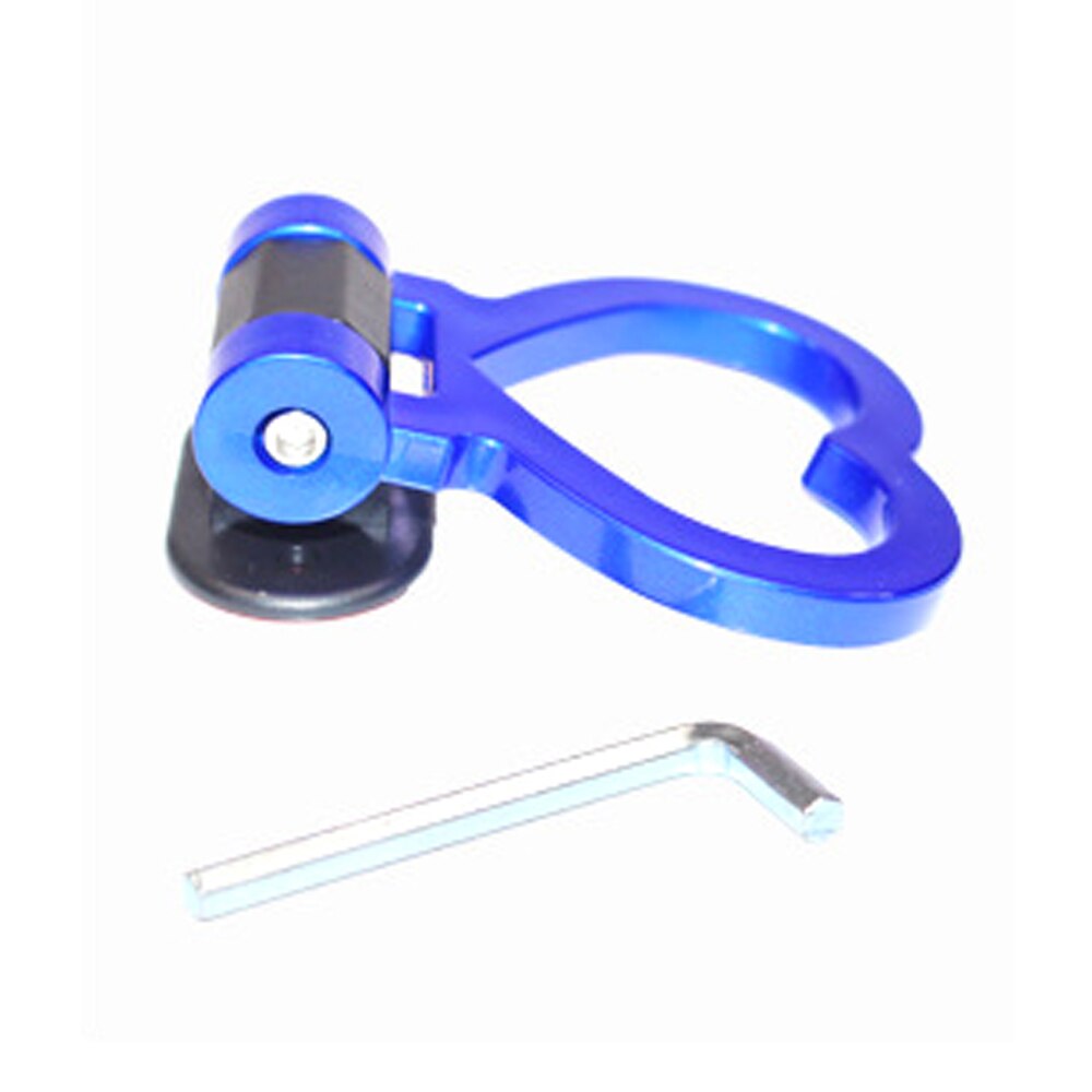1 piezas con forma de corazón anzuelos de remolque Universal ABS, pegatina de anillo de decoración, barras de remolque multicolor, estilo de coche: Blue