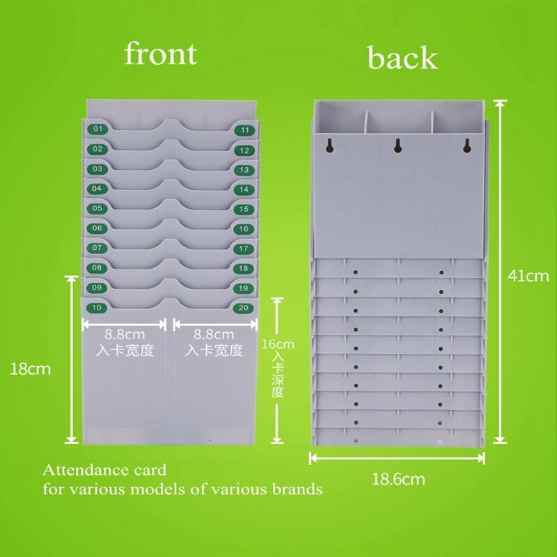 Telescopic time card holder 10, 20, 30, 40 card jam attendance card slot