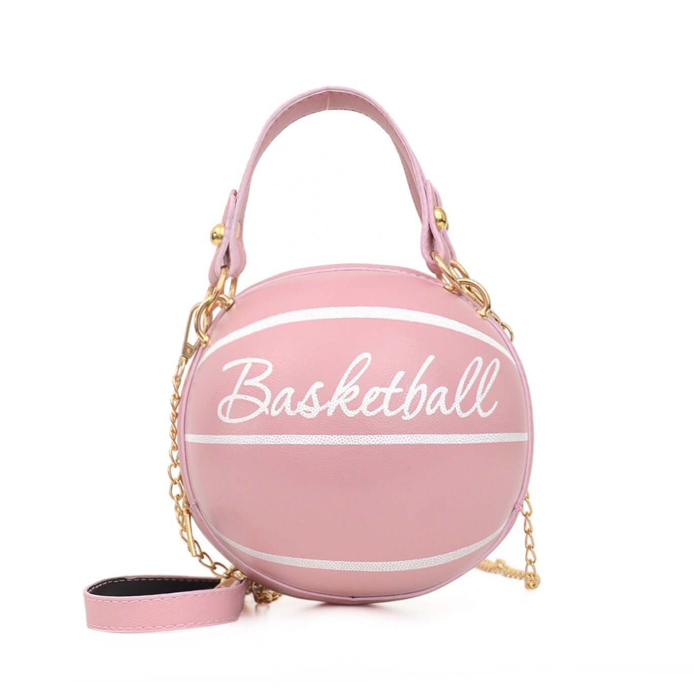 Persoonlijkheid Vrouwelijke Lederen Roze Basketbal Zak Bal Portemonnees Voor Tieners Vrouwen Schoudertassen Crossbody Keten Hand Tassen: C