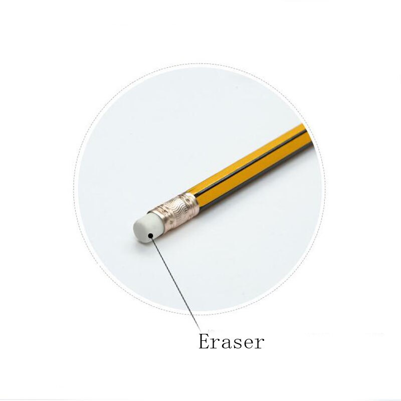 12pcs/lot Classical Yellow Black strip HB pencil with eraser School supplies Child stationery papelaria G238