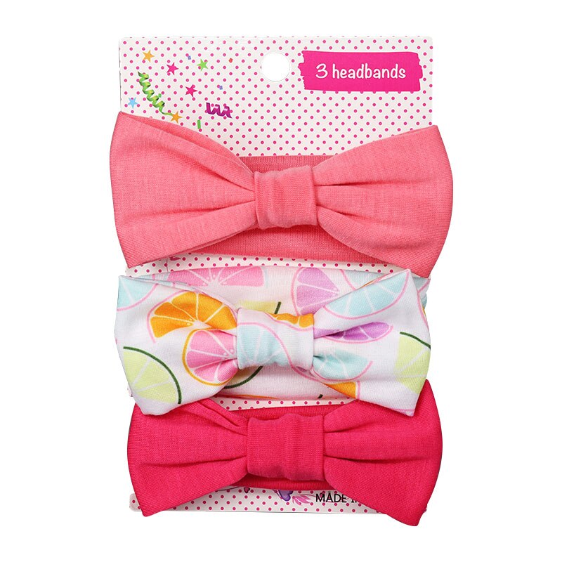 3 Stks/set Bloemen Baby Hoofdband Zachte Katoen Bloemenprint Dot Gedrukt Bows Geknoopt Meisje Hoofdbanden Haar Accessoires Dropshippin: set 9