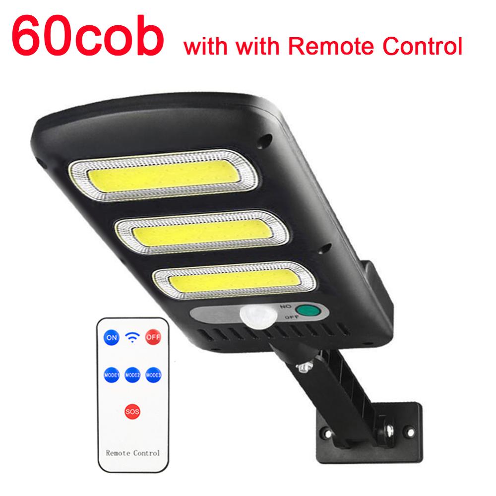 60/120/213 led Outdoor Solar Lamp Motion Sensor Wall Light Waterproof Garden Street Lamp Sunlight Powered Garden street light: 60COB with RC