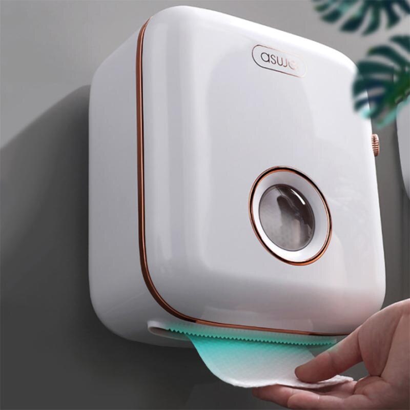 Wall Mount Toilet Paper Holder Waterproof Bathroom Tissue Storage Box Home Free Punch Roll Paper Organizer Bathroom Accessories