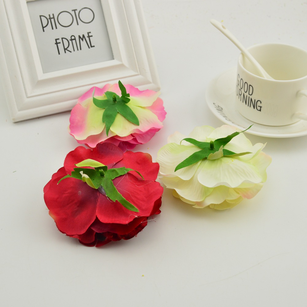 100pcs artificial flower heads silk peony wedding home decoration for make door wreath flower wall diy Stamens for handicrafts