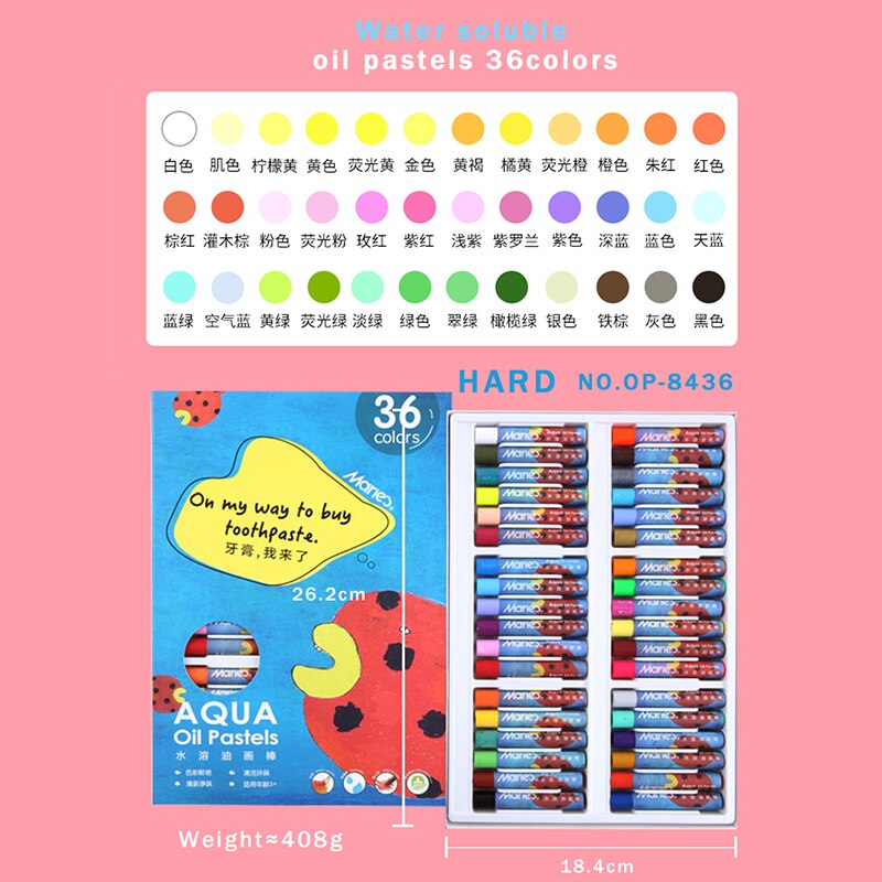 Marie &#39;S Water Oplosbare Zware Kleur Olie Pastel/Krijt/Stok 12/24/36 Kleuren Veilig Macaron/Morandi art Soft/Hard Graffiti Olie Pastel: OP-8436-36colors