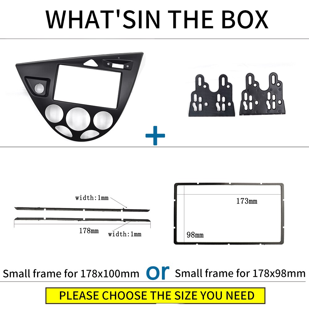 Car dashboard bezel 2din stereo DVD panel installation finishing kit suitable for Ford Focus / Carnival