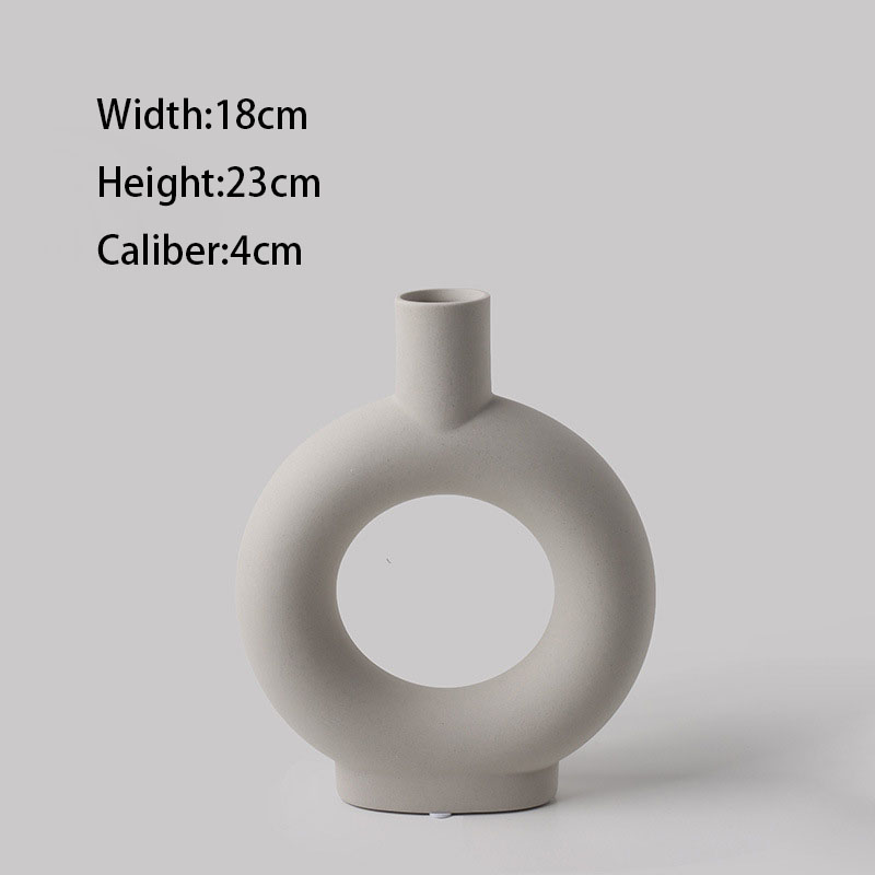 Białe wazony ceramiczne wazon na kwiaty nordycki wnętrze domu białe suszone wazony z kwiatami ceramiczna doniczka na kwiaty wazon artystyczny nowoczesne ozdoby prezenty: Ceramic Vase-C