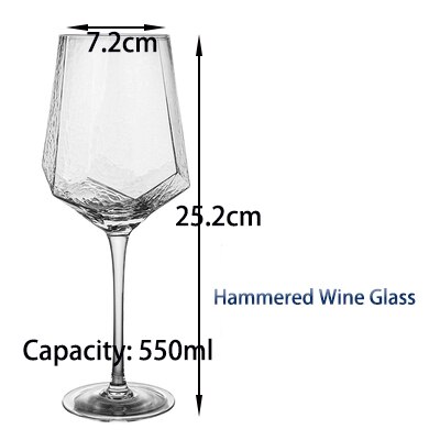 glass vinglass hjemme hamret beger rødvinsglass diamant champagne glass vinglass: 550ml