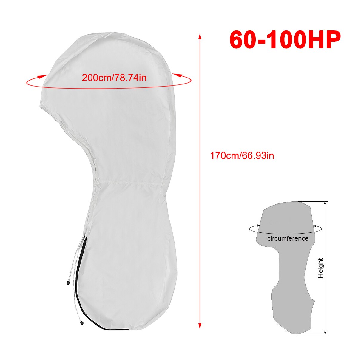 600D Boat Full Outboard Engine Motor Cover Protection Waterproof For 100-150HP Hose Power