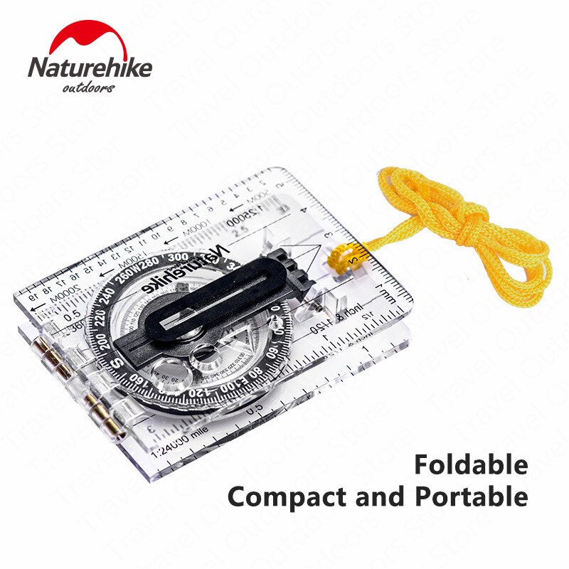 Naturehike Outdoor Sports Folding Compass Transparent Irrigation Dial Compass High Precision Map Location Hike Camp Travel Use