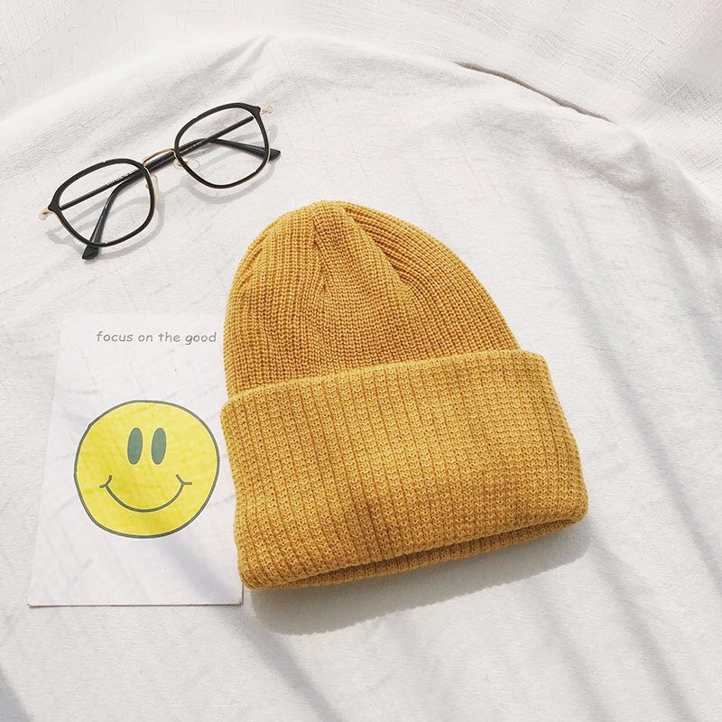 Gorro de punto elástico para hombre y mujer, gorro cálido a la , color verde, para invierno,: Yellow