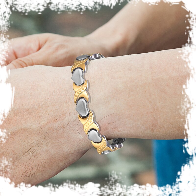 Trend Bracelet Heart Shaped Magnetic Health Bracelet and Bangle Stainless Steel Energy Health Bracelet for Women