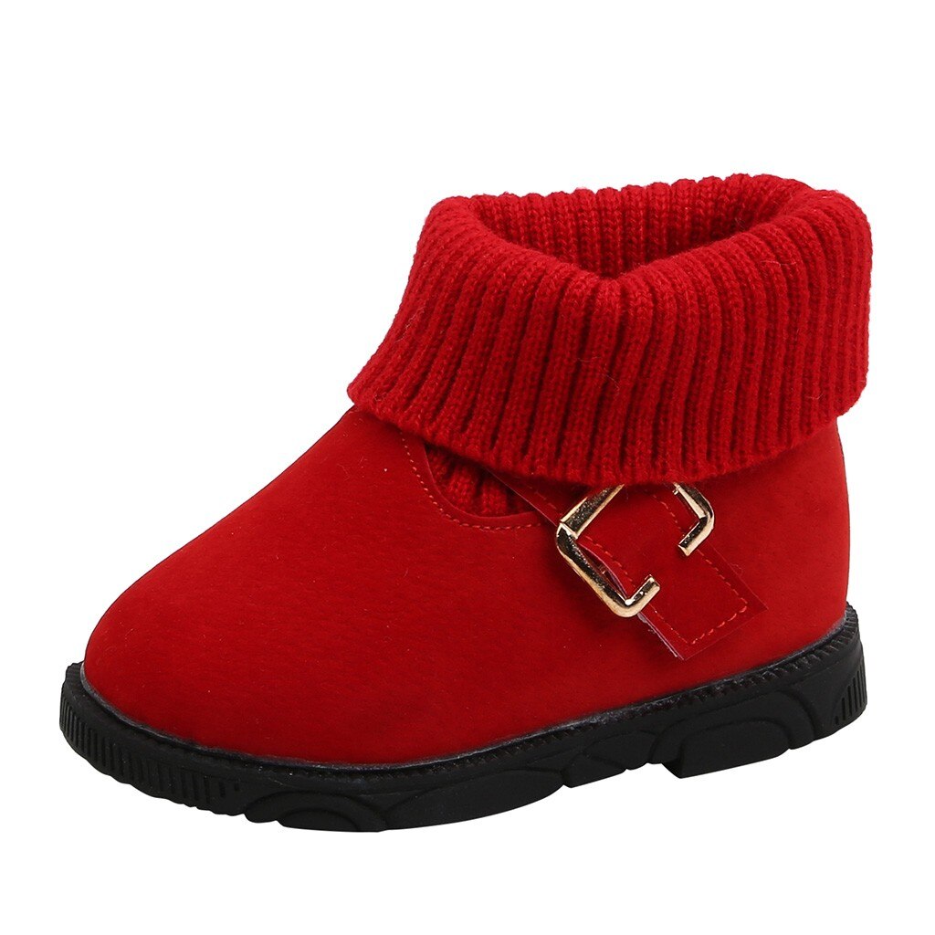 Botas de Inverno Recém-nascidos da criança Infantil Do Bebê Dos Miúdos Meninas Inverno Quente Sólidos Curto Botas Bootie Calçados Casuais Botas Bebe Nina Ботинки: Vermelho / 4
