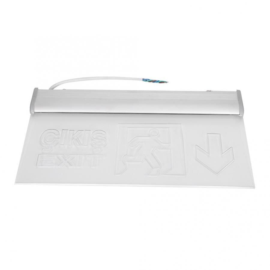 Exit Sign Light PMMA LED Emergency Exit Lighting Sign Safety Indicator Lamp 220V Arabic + English