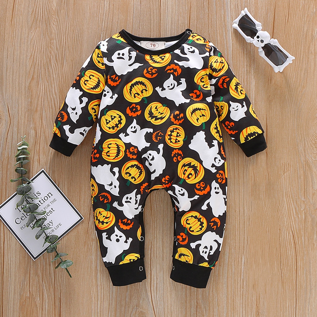 Pasgeboren Baby Baby Boy Meisje Halloween Pompoen Kostuum Romper Jumpsuit Outfits halloween baby outfits baby girl pasgeboren kleding