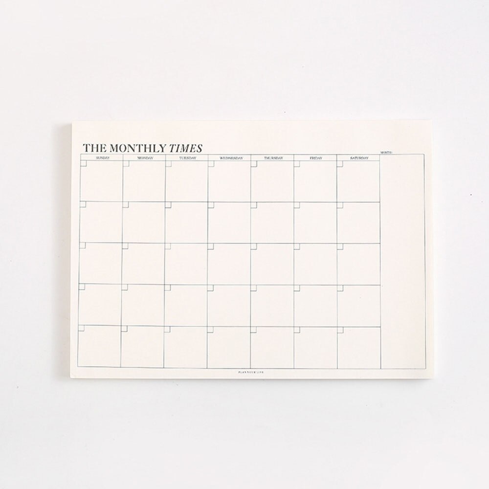 60 Pages Simple Business Day Plan Notepad Weekly Monthly Planner Simple Memo Notebook Portable Medium Memo: Monthly