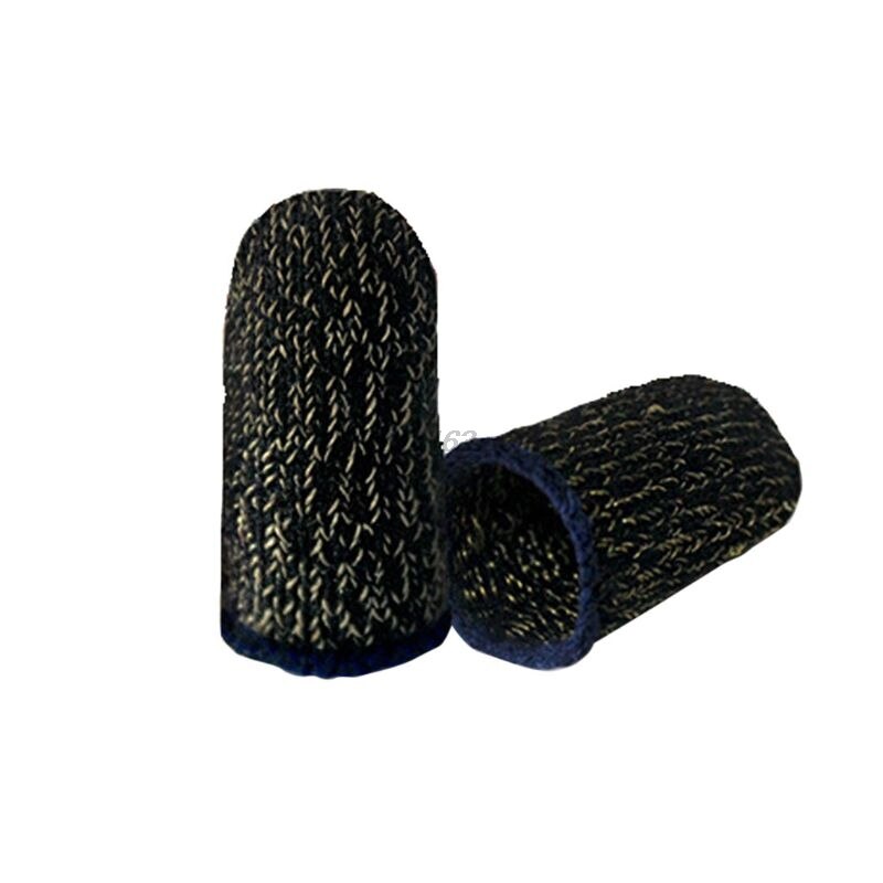 1 paar Schweiß-Proof Gestrickte Stoff Finger Abdeckung Spiel Touchscreen Finger Ärmeln: Black