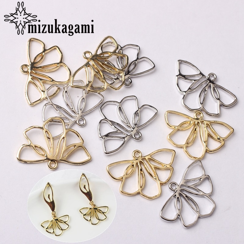 Zink-legierung Charms Goldene Hohle Blume Form Charms Verbinder 6 teile/los Für DIY Ohrringe, Der Zubehör