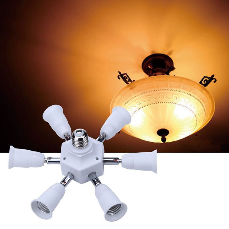 1 Socket In 7 Standaard E27 Base Light Bulb Lamp Splitter Adapters Houder Socket Voor Home Studio Daglicht Lampen