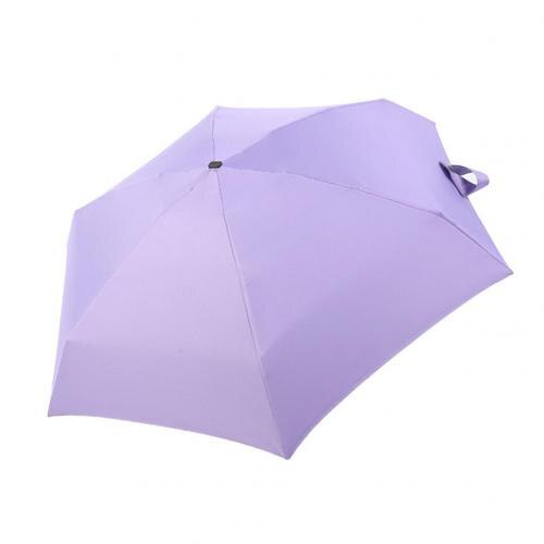Portable Five-Fold Umbrella Mini Retractable Folding UV Protection Girl Umbrella Sun Umbrella: Purple
