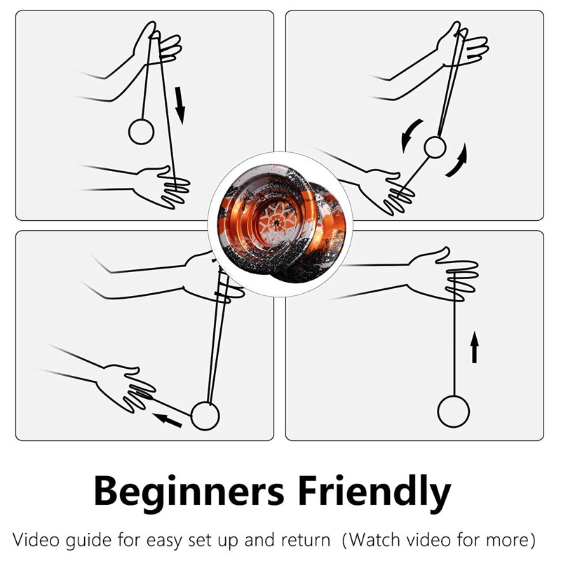 Unresponsive Yoyo Yoyo For Kids,Aluminum Alloy Beginner Yo-Yos Ball With Ball Bearing For Beginner Players