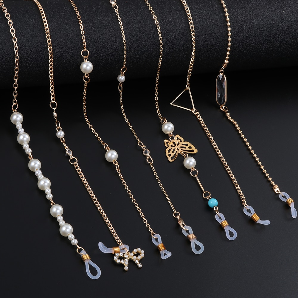 70cm damesbrilkettingen zonnebril leesbril kralen ketting blad brillen koordhouder goud zwart nekband touw