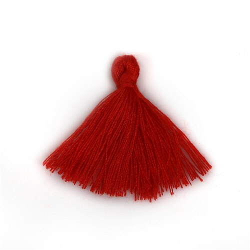 50 PC 27 MM Mini Polyester coton fil tissu gland bricolage pendentif bijoux clé faisant frange garniture artisanat glands accessoires de couture: Red