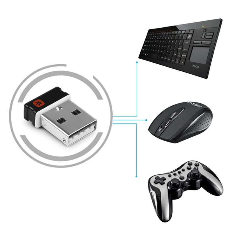 Récepteur Dongle sans fil, adaptateur USB pour Logitech-souris clavier 6 appareils Mini,