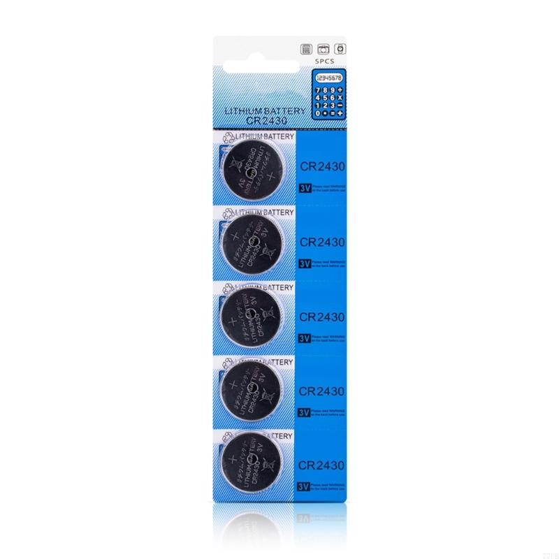 77UB Pack Of 5/10 CR2430 Coin Cell Batteries 3V CR2430 Lithium Battery For Toy,Calculators, Remote Controls 24mm Diameter: black